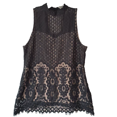 Camiseta sin mangas Love Fire talla M negra forrada de encaje bruja capricho gótico emo flecos Y2K Foto 1 de 4
