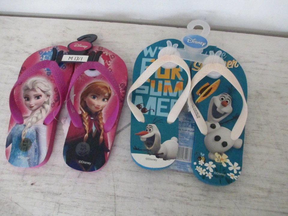 Girl's DISNEY FROZEN Flip Flops Beach Sandals CHOICE Olaf or Elsa & Anna - Image 1 of 1