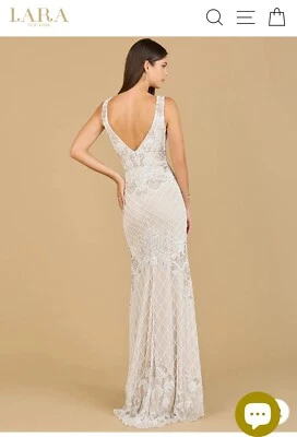 PRICE DROP- LARA Women’s  Ivory Beaded Wedding Gown Dress Size 10 - Image 1 of 4
