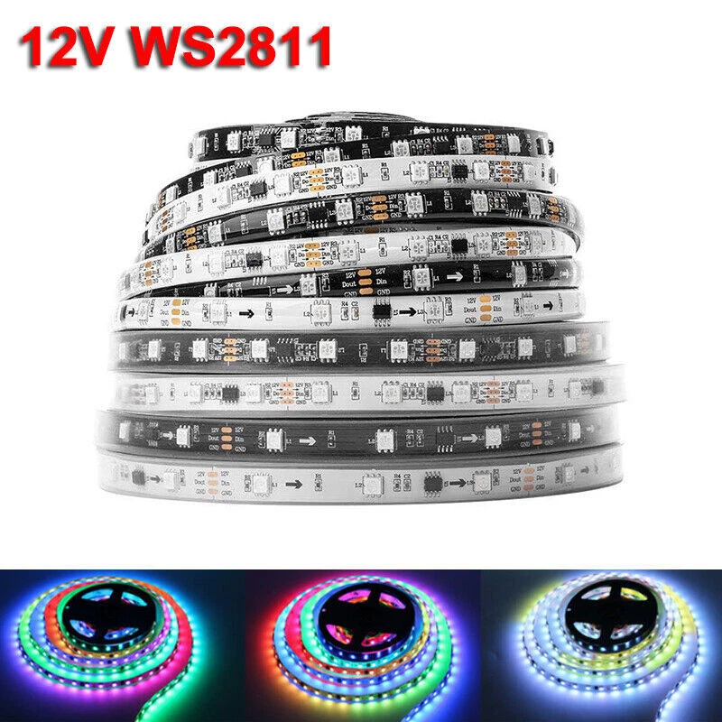 5M 12V WS2811 Addressable Dream Color 150/300 5050 RGB IC Pixel LED Strip Lights - Image 1 of 4