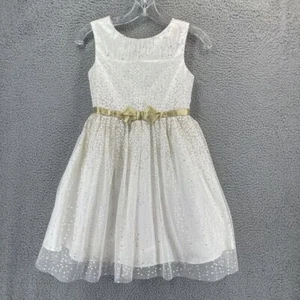 Jona Michelle Dress Girl 9 White Gold Glitter Glimmer Holiday Christmas Party - Picture 1 of 13