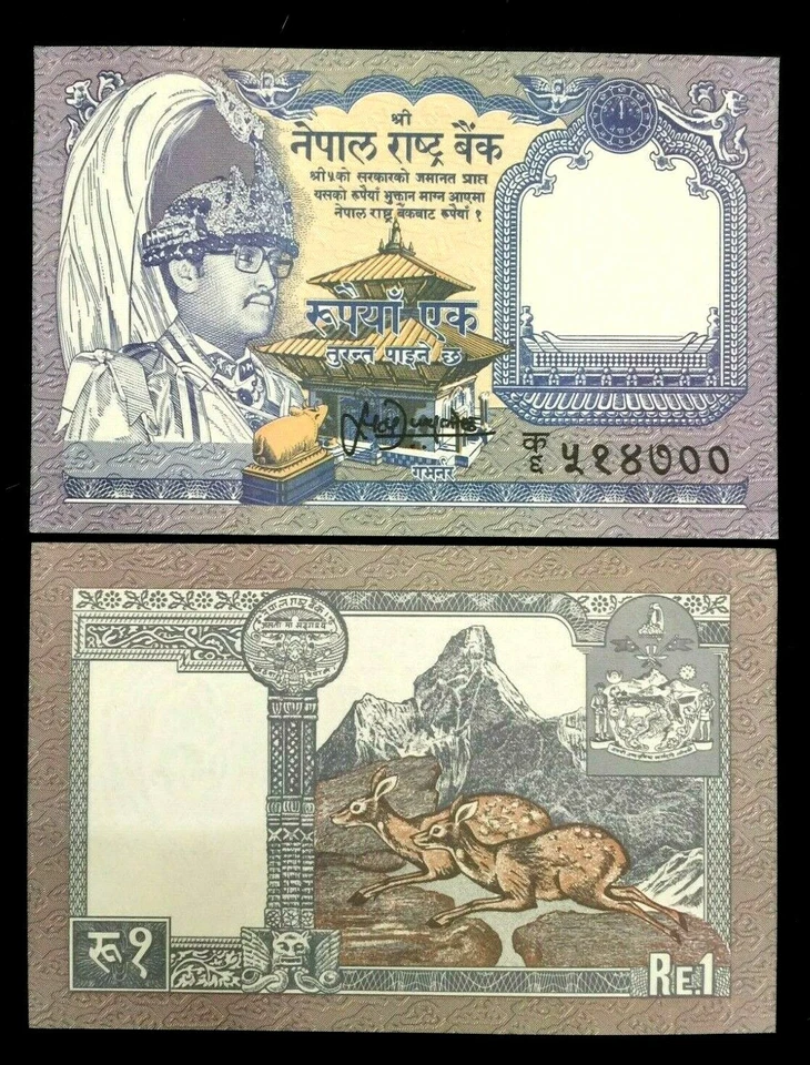  Billete Nepal 1 Rupia Papel moneda mundial UNC moneda Billete Foto 1 de 1