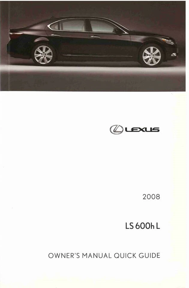 Lexus LS 600h L 2008 manual de guía de referencia rápida Foto 1 de 1