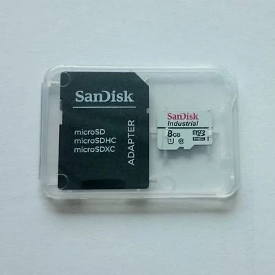 Micro SD Sandisk Temperature Industriali  8GB classe 10 con Adattatore SDHC SDXC - Immagine 1 di 4