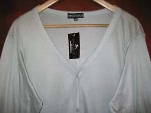 DENIM STATE, WOMANS SILVER GREY CARDIGAN SIZE 2XL V NECK LONG SLEEVE BNWT  - Picture 1 of 7