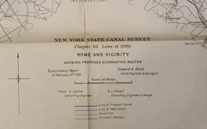 1901 Canal Map ~ ALTERNATIVE ROUTES ROME and VICINITY NEW YORK (18x27)-#03 - Picture 1 of 2