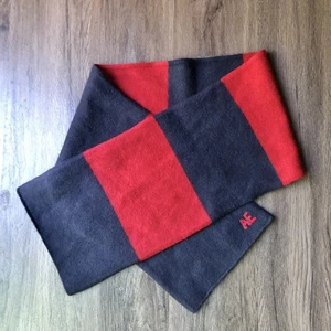 American Eagle Lammwolle Schal rot dunkelblau Streifen dick warm kuschelig - Bild 1 von 7