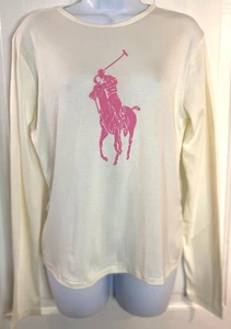 Polo Ralph Lauren XL Long Sleeve T-Shirt Big Logo runs small, measures a M - Picture 1 of 9