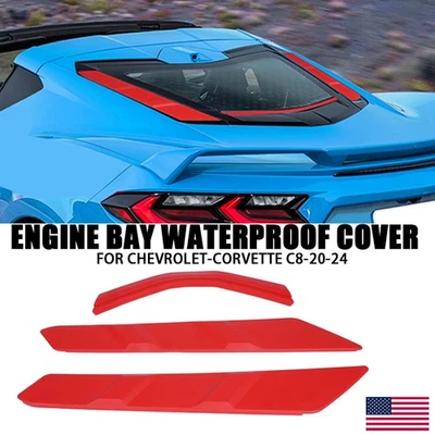 Red Engine Cover Bay Air Vent Dry Vent Block For Chevy Corvette C8 Coupe 2020-24 - Image 1 of 4