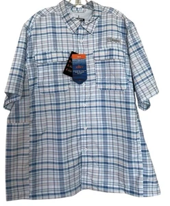 Habit Fishing Outdoor Vented Button Shirt Mesh Back Mens Size XL Fishing Plaid - Picture 1 of 8