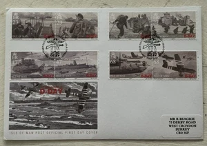 Isle Of Man QEII 1994 D-Day Se-tenant Pairs Official IOMFDC Douglas IOM SHS - Picture 1 of 4