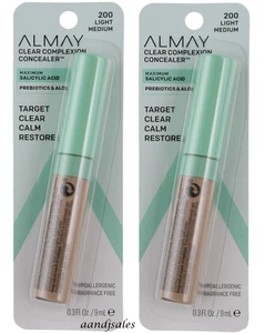 Lot of 2 New Almay Clear Complexion Concealer Light Medium 200 - Picture 1 of 1
