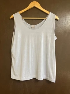 Chico's Travelers Light Ailky Rayon Tank Top NWT Women's Silver Size 2Petite New - Picture 1 of 3