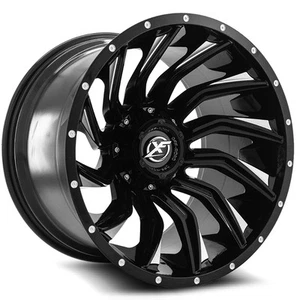 20x9 XF Off-Road XF-224 Gloss Black & Milled Wheel 6x135/6x5.5 (0mm) - Picture 1 of 5