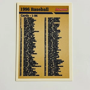 MLB Bowman Checklist #1 1996 - Imagen 1 de 2