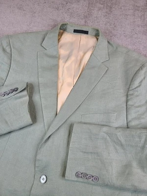 Blazer Lauren Ralph Lauren Hombres 46 Largo Verde Lino Abrigo Deportivo Negro Etiqueta Chaqueta Foto 1 de 4