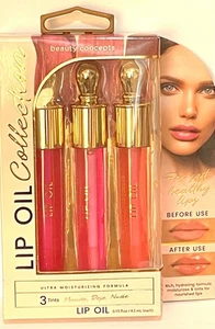 Beauty Concepts 3 Tints Lip Oil Collection Mouve, Rose, Nude Ultra Moisturizing - Picture 1 of 3