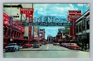 Reno NV-Nevada, Virginia Street, c1960 Antique Vintage Souvenir Postcard - Picture 1 of 2