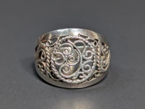 925 Sterling Silver Filigree Ring Size 7.5 Thailand - Picture 1 of 21