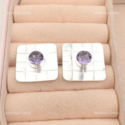 Sterling Silver Natural Iolite Dangling Mother Black Friday New Earrings Jewelry - Image 1 of 4