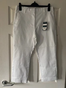 Crew Clothing Smart Crop Chino Hose, weiß, Größe 14 - Bild 1 von 6