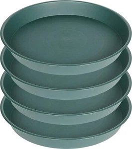 4 Pack of 14 inch Plant Saucer, Heavy Duty Round Plant Trays for Pots,Green - Picture 1 of 7