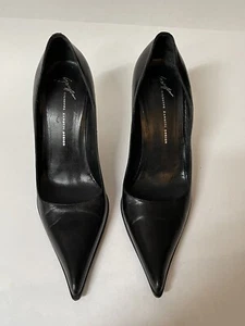 Zapatos de tacón alto de cuero negro Giuseppe Zanotti talla 8,5- Italia - Imagen 1 de 5