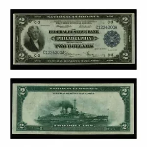 USA FRBN Battleship Philadelphia $2 1918 Fr-754 Extra Fine - Picture 1 of 3