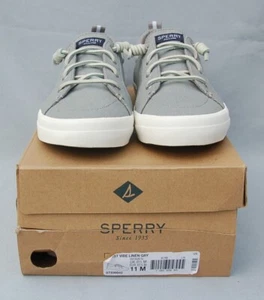 Zapatillas/Zapatos SPERRY Crest Vibe Gris Lino ~ STS99042 ~ Talla 11M ~ Nuevos - Imagen 1 de 6
