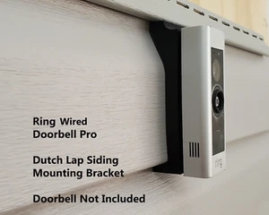 Ring Wired Doorbell Pro Dutch Lap 4.5" Siding Mounting Bracket Wedge 3D Printed - Picture 1 of 13