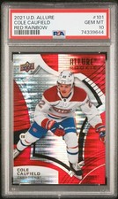 2021-22 Upper Deck Allure Red Rainbow #101 Cole Caufield RC - PSA 10 GEM MT
