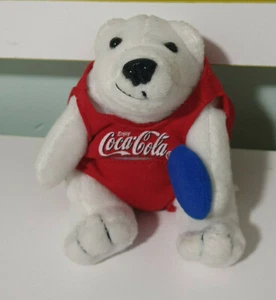 COCA COLA BUDDY BEAR 11CM ROJO CONJUNTO AZUL FRISBEE COCA COLA PELUCHE JUGUETE - Imagen 1 de 2