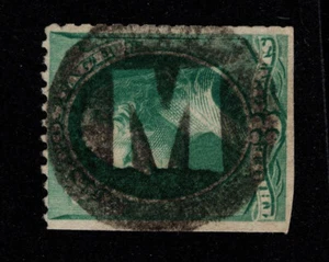 US #207 Used 3c Washington SOTN Negative "M" Fancy Cancel - Picture 1 of 3