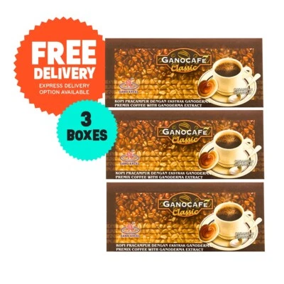 3 X Ganocafe Classic Gano Excel Cafe Coffee Ganoderma Lucidum 30 Sachets - Image 1 of 4