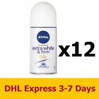 12x50ml NIVEA Extra White Firm Q10 Desodorante Antitranspirantes Roll-on...