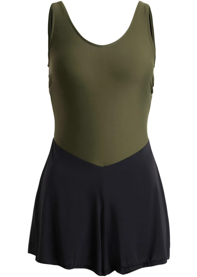 Badeoverall recyceltem Polyamid Gr. 44 Khaki Schwarz Bademode Bade-Overall Neu* - Bild 1 von 1