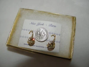PENDIENTES CRISTAL AUSTRIACO DORADO GOTA TONO ORO NUEVOS FLB - Imagen 1 de 5