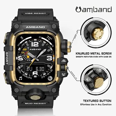 Estuche resistente con correa diseñado para Apple Watch Series 9/8/7 45 mm parachoques militar Foto 1 de 4