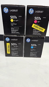 Lot 4 HP 507A LaserJet M551,500,M575 CMYK Toners CE401A,CE402A,CE403A,CE400A - Picture 1 of 3