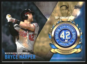 2017 Topps Jackie Robinson Logo Patch #JRPCBH Bryce Harper