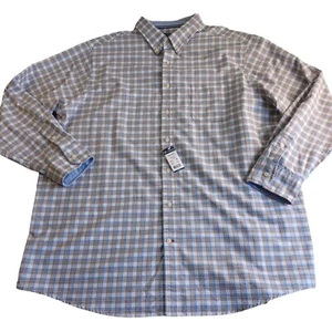 Cremieux Classics Mens Big & Tall Long Sleeve Button Up Shirt Sz 3XT White Blue - Picture 1 of 12