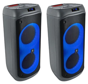(2) Rockville BASS PARTY 8 Rechargeable Party Speakers w/Bluetooth Wireless Link - Picture 1 of 12