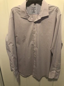 Stafford 365 Pink/Blue/White striped shirt 18/18.5 36/37 2XL Fitted #397 - Picture 1 of 3