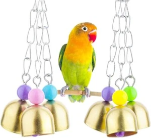 VTurboWay 2 Pack Pet Parrot Bell Toy Bird Chewing Stainless Steel... - Picture 1 of 5
