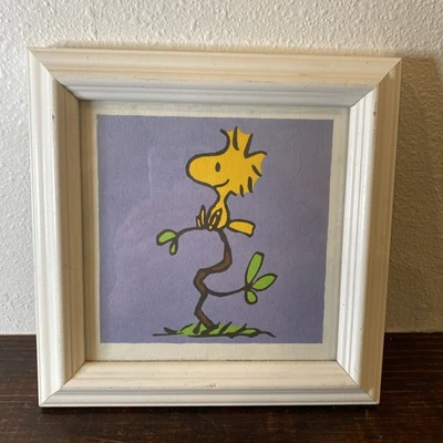 Woodstock Charles Schultz 1999 Framed Print 9"x9" Snoopy - Image 1 of 4