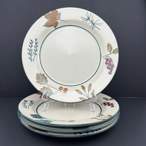 Hartstone Pottery FOREST Dinner Plates (4) Autumn Leaves, Berries, Pine Cones - Picture 1 of 24