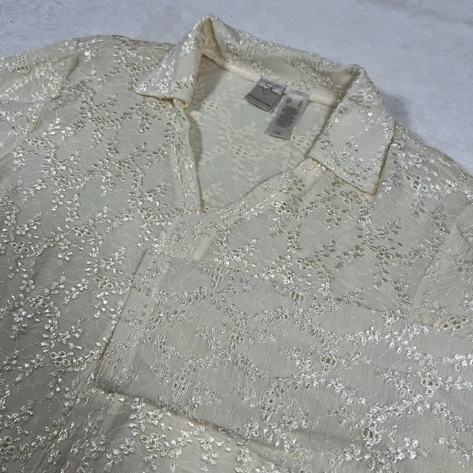 Blusa Emma James Manga Larga Marfil Ojales X-Grande Romántica Núcleo de Hadas Dinero Antiguo Foto 1 de 4