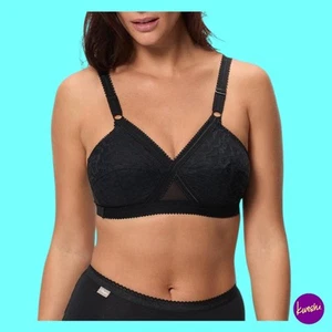 PLAYTEX Women's Cross Your Heart Bra, Non-Wired, Black, UK 36DD | EU 80E | US 36 - Picture 1 of 5