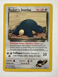 Rocket's Snorlax - Pokemon TCG Gym Heroes 33/132 - Imagen 1 de 3