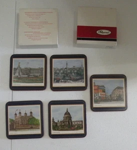 Posavasos vintage Pimpernel London Scenes hechos en Inglaterra conjunto de 5 cajas originales - Imagen 1 de 15